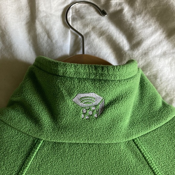 Mountain Hardwear Men's Large Quarter-Zip Fleece LS Pullover Bright Green GORP - Picture 8 of 15